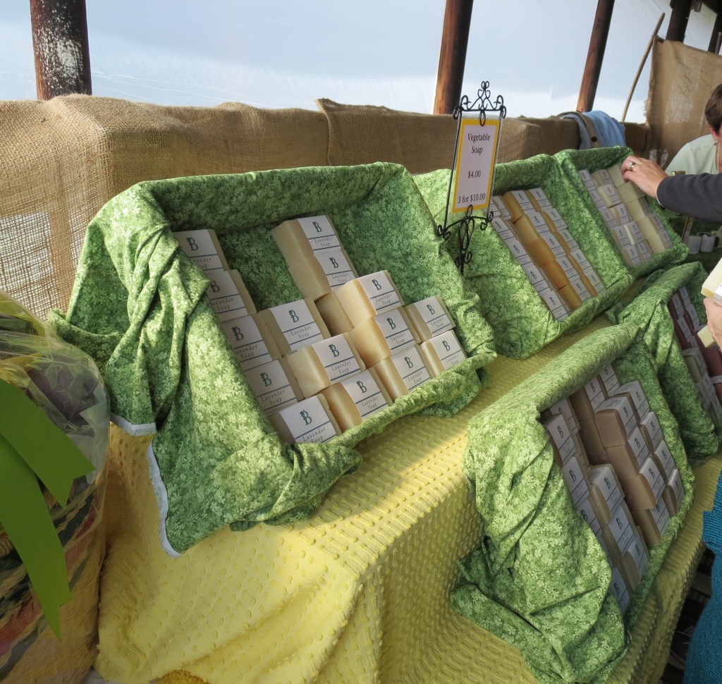bittersweet ridge's lovely scented soap display, especially the rosemary mint....