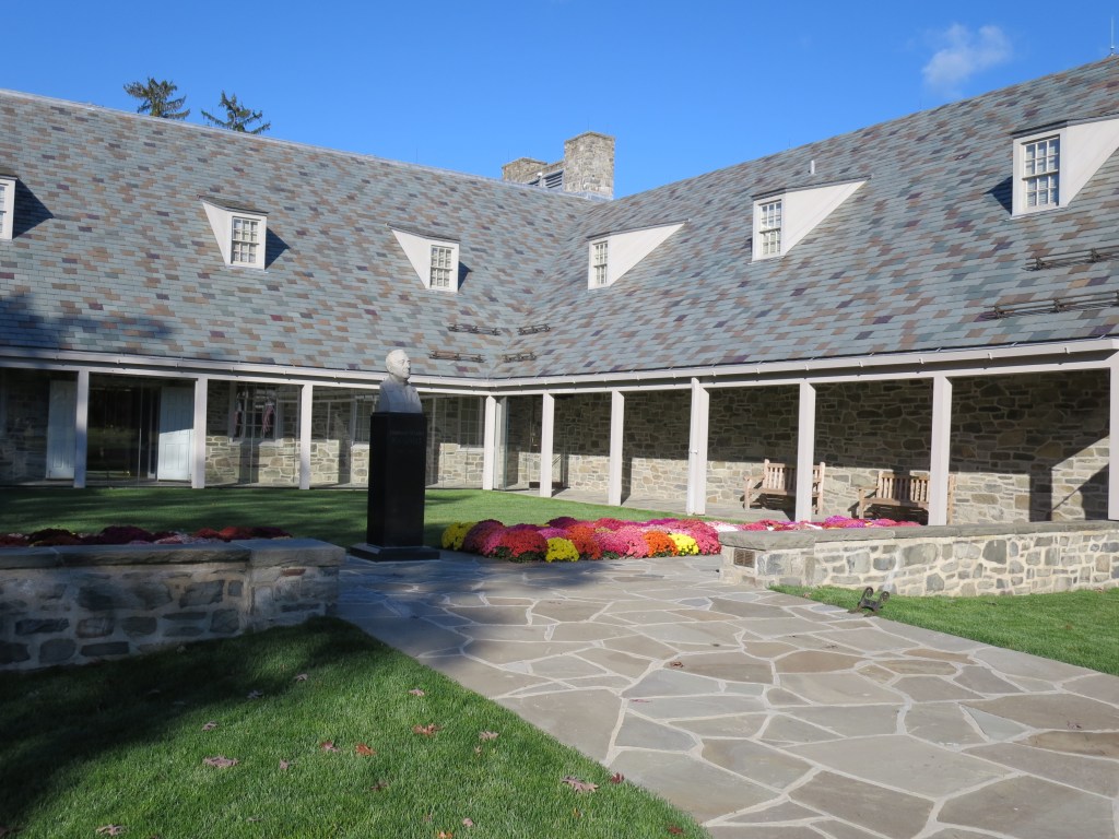 FDR's Presidential Library (the only one opened by a sitting President) has been recently reopened.  I love the Dutch colonial influence and the local stonework.