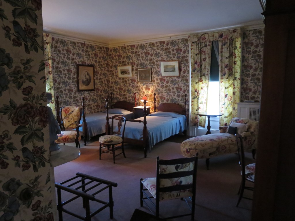 FDR and Eleanor's original bedroom.  I love the bed furniture, which the placard in the room had been made by Val-Kill Industries, run by Eleanor and some friends!