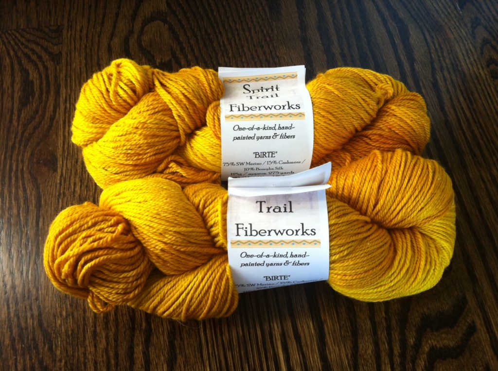 you know how i feel about golden yarn.  I blame Natalie and Mom.  these beauties are from Spirit Trail.