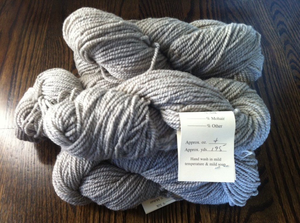 mmmmm....silvery aran weight cormo from Foxhill Farm. a sweater, perhaps?